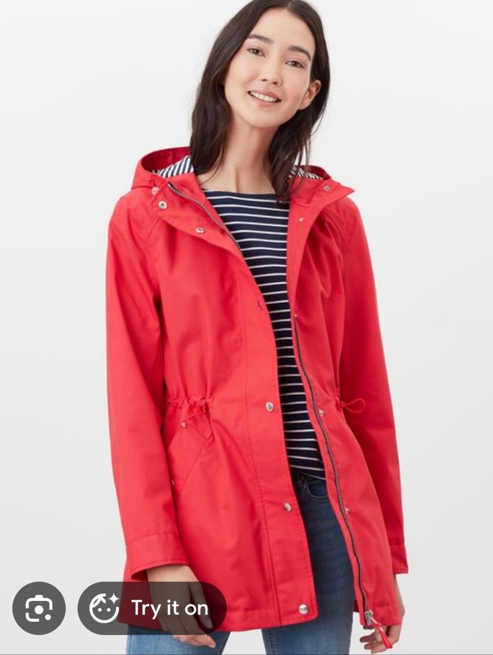Women's Joules Right As Rain Red Waterproof Rain Jacket Sz 2 NWT